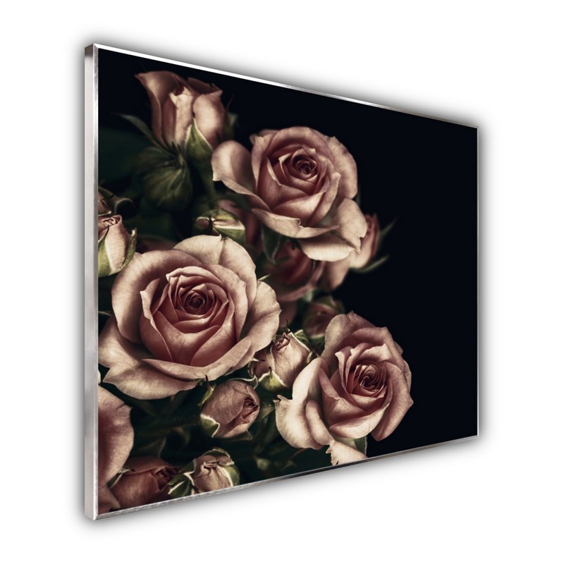 STEINFELD® Glas Infrarotheizung mit Motiv Rosenblüten