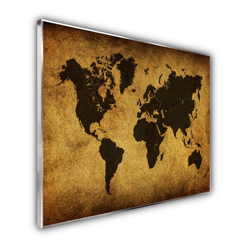 STEINFELD® Glas Infrarotheizung mit Motiv Weltkarte