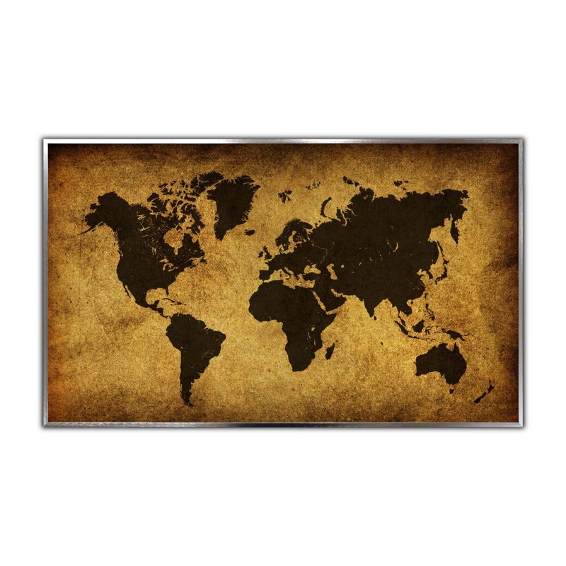 STEINFELD® Glas Infrarotheizung mit Motiv Weltkarte